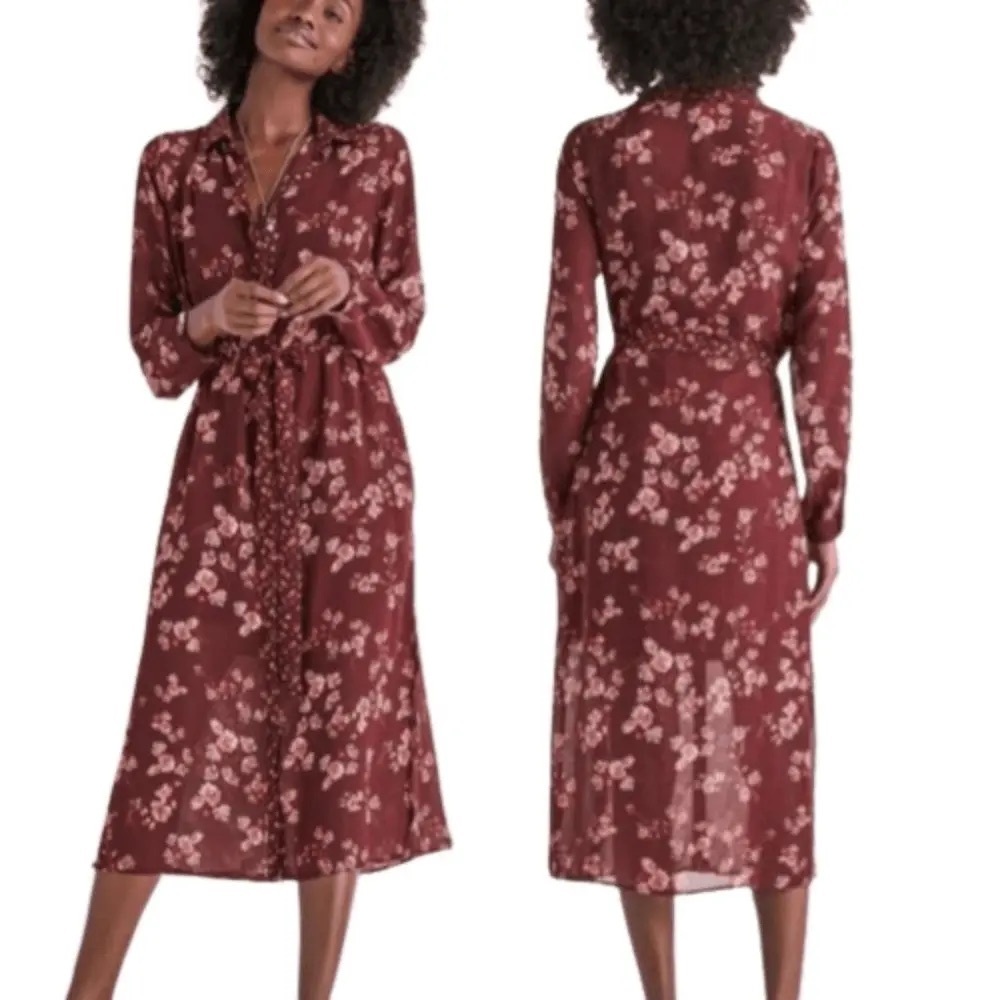 LUCKY BRAND Sheer Floral Dress